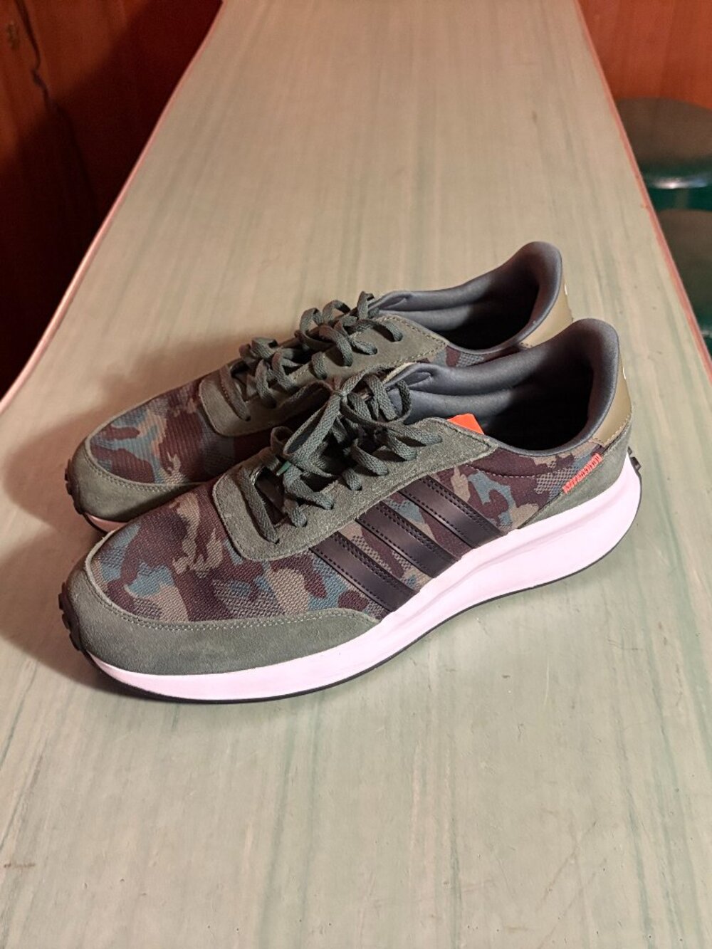 NEW Mens Adidas Run 70s Camo Green Running Shoes Size 13
